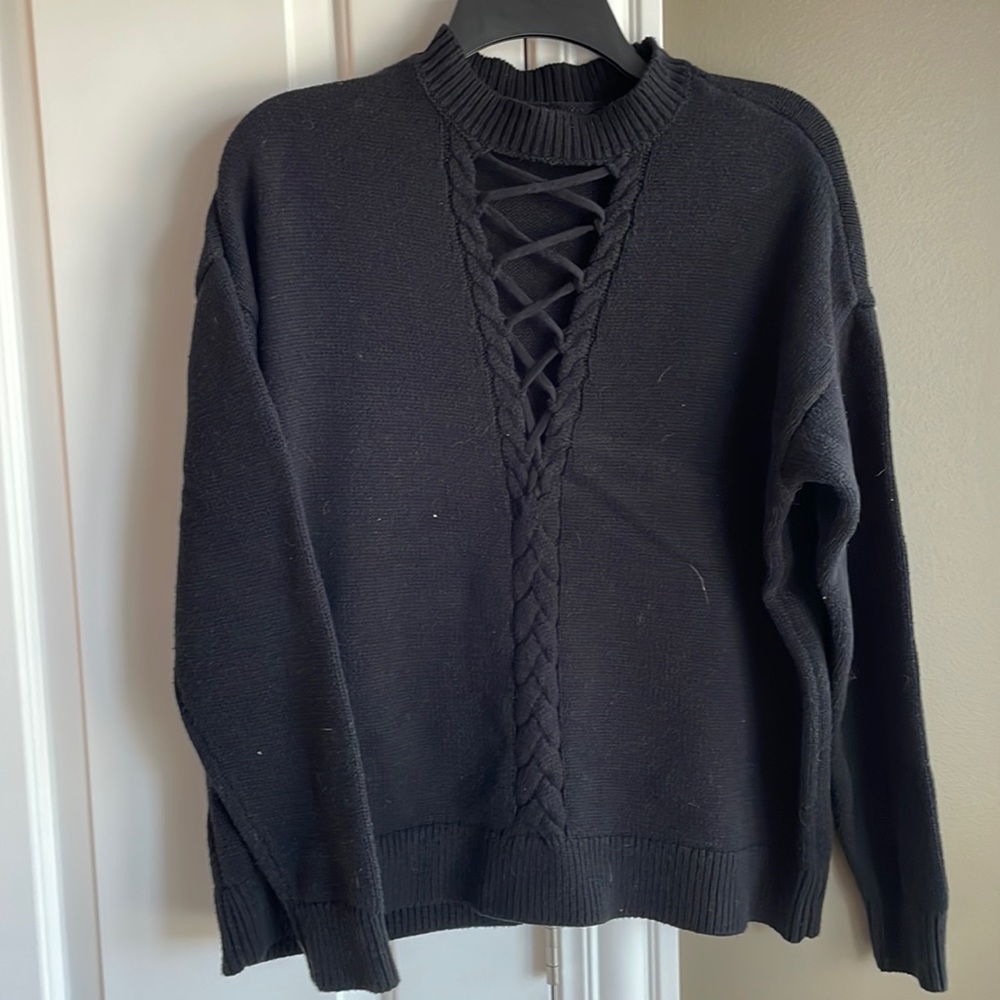 Knitted Mock Neck Sweater
